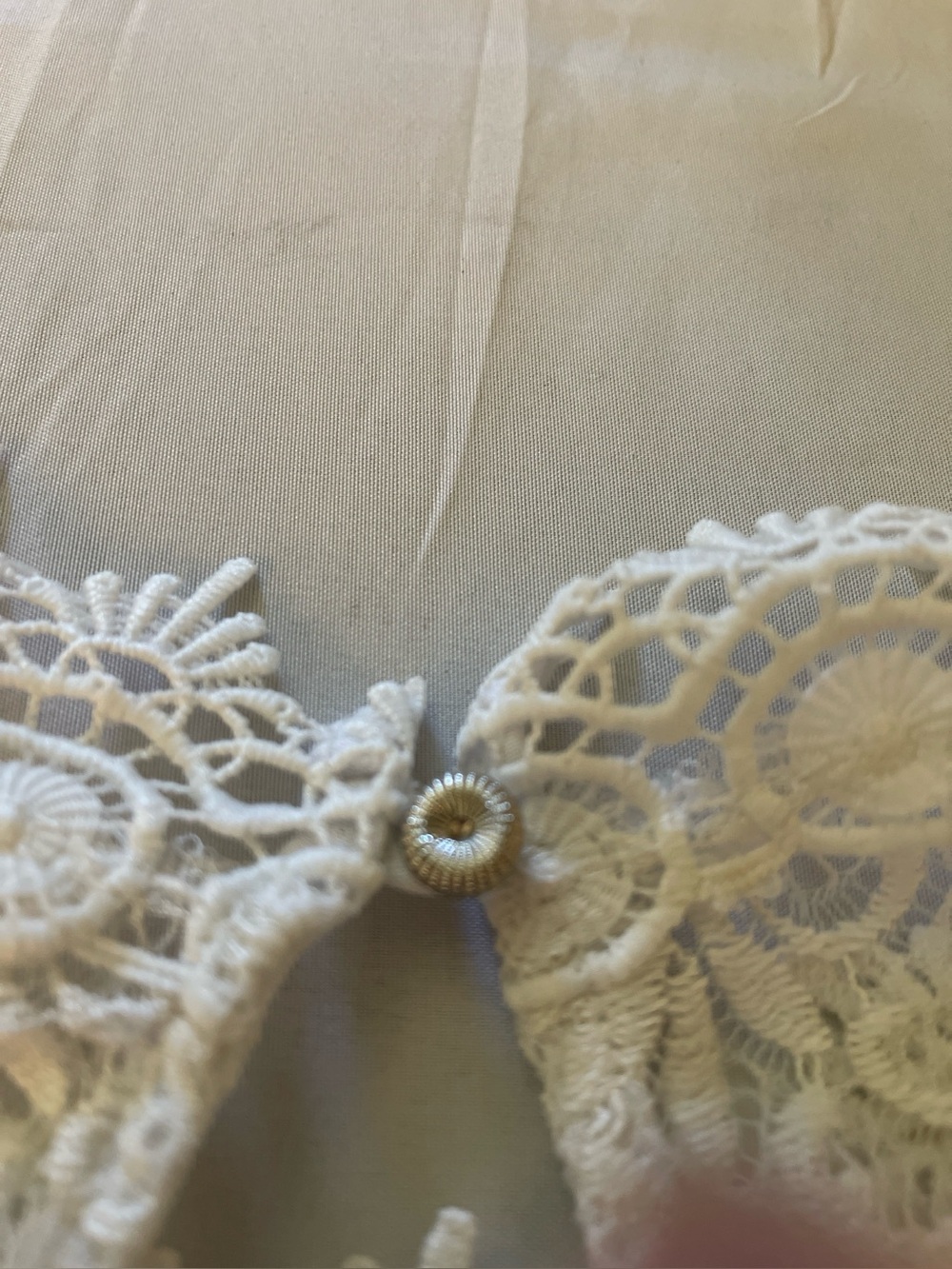 Charlotte Russe White Lace Bralette with Decorative Front Button - Picture 7 of 9
